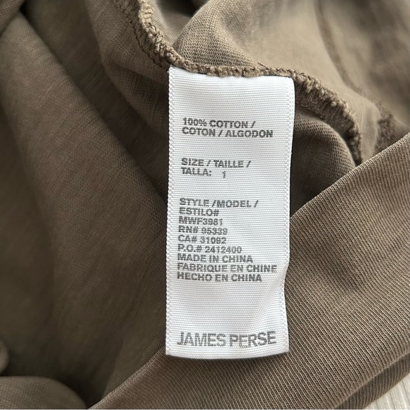James Perse Olive Long Sleeve Top - Picture 5 of 6
